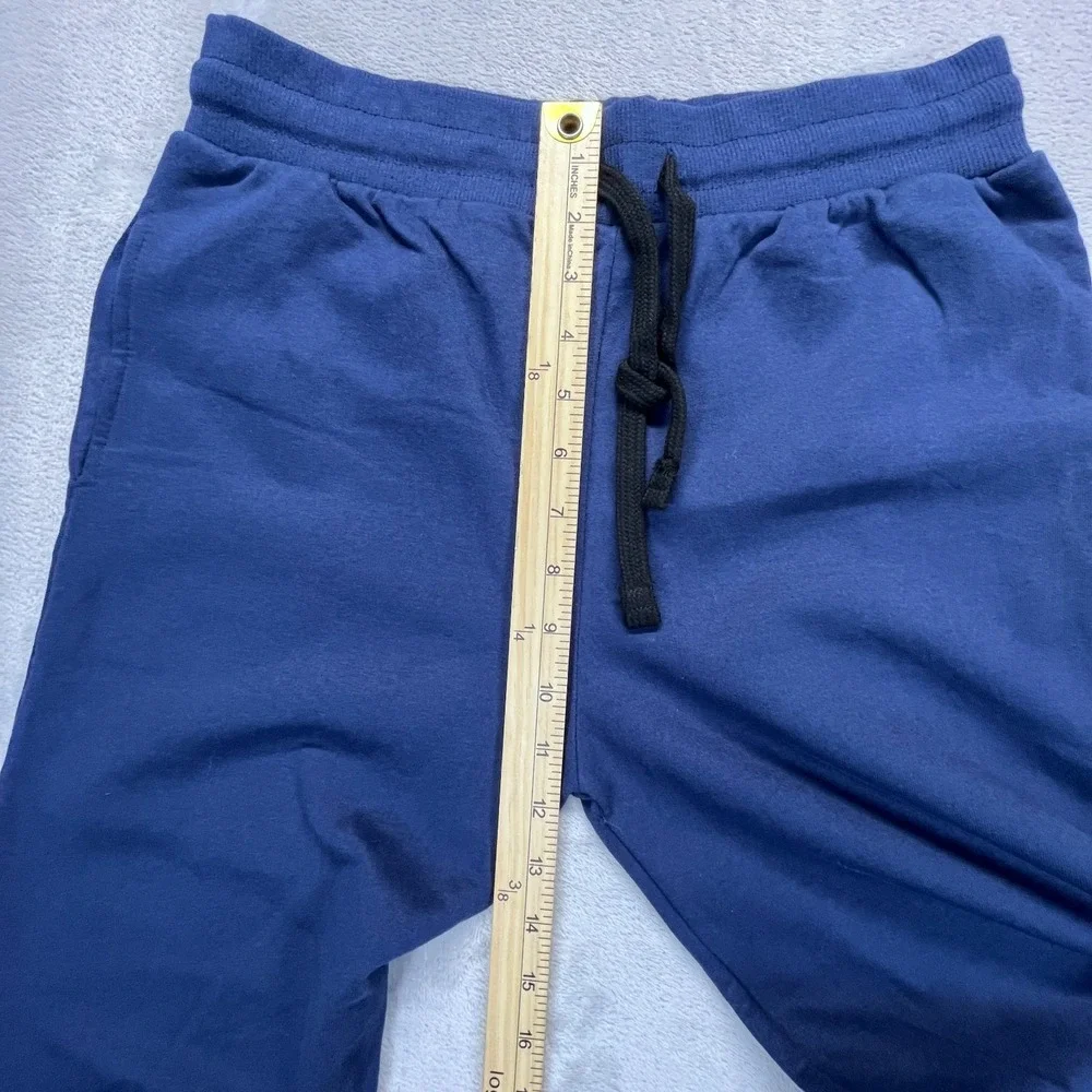 Real Essentials Jogger Pants Mens XL Blue Fleece Lined Drawstring Tapered Leg
